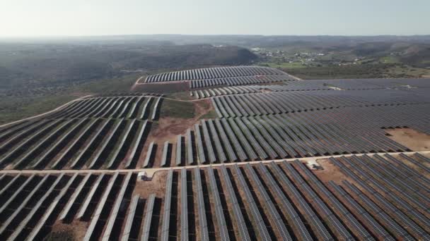 Alta Vista Pannello Solare Fattoria Concetto Produzione Energia Elettrica Algarve — Video Stock