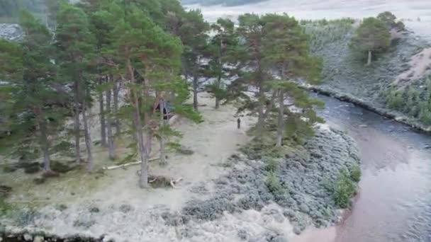 Drohnenaufnahmen Aus Der Luft Die Der Nähe Eines Entlegenen Bothy — Stockvideo