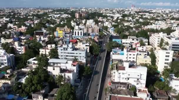 Chennai Aerial Footage Chennai Bahía Bengala Este India Capital Del — Vídeo de stock