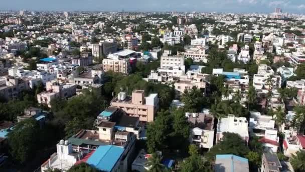 Chennai Aerial Footage Chennai Bahía Bengala Este India Capital Del — Vídeos de Stock