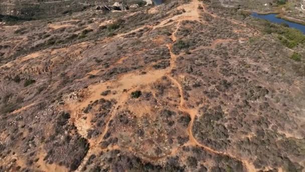 Drone Lotnicze Slow Motion Widok Góry Calavera Wzgórz Carlsbad Kalifornii — Wideo stockowe