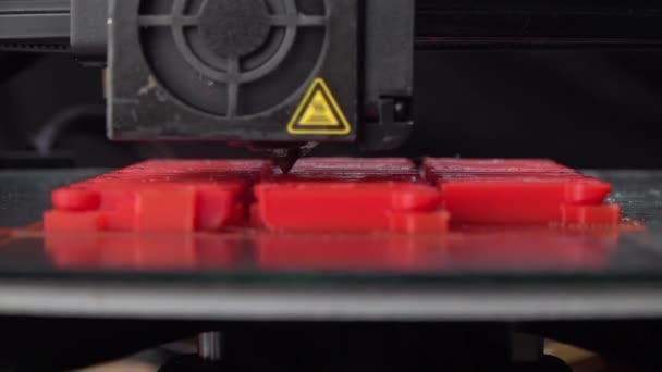 Sebuah Close Dari Sebuah Extruder Dari Printer — Stok Video