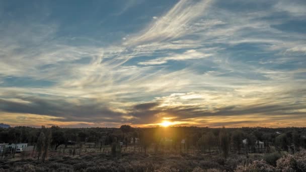 Temps Coucher Soleil Coloré Dans Outback Australie — Video