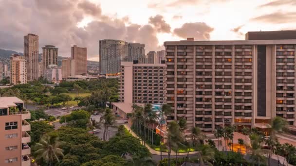 Time Lapse Sunset Night Time Taken Hotel Honolulu Hawaii — Stock Video