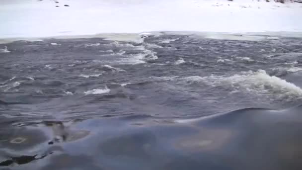 Manotick Kışın Akan Nehrin Zamanı — Stok video