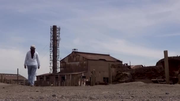 Humberstone Saltpeter Iquique Chile April 2014 Humberstone Saltpeter Atacamaöknen Iquique — Stockvideo