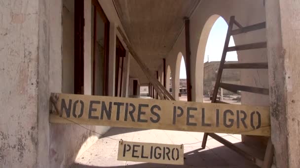 Humberstone Saltpeter Iquique Chile April 2014 Humberstone Saltpeter Atacamaöknen Iquique — Stockvideo