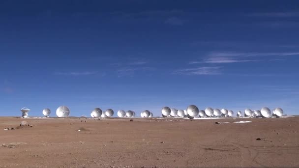 Chajnantor San Pedro Atacama Chile 2014 Május Alma Obszervatórium Operációs — Stock videók