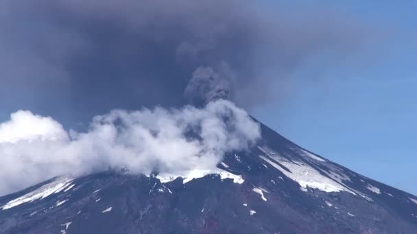 Vulcão Villarrica Erupção Cinzas Ortográficas Pucon Chile Abril 2014 — Vídeo de Stock