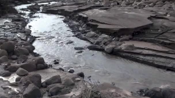 Ein Vulkanischer Lahar Rio Blanco Chile — Stockvideo