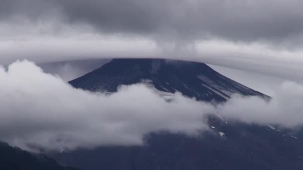 Villarrica Volcano Pucon Chili April 2017 Wolken Boven Villarrica Vulkaan — Stockvideo