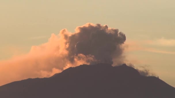 Sunrise Puerto Aysn Calbuco Volcano Eruption — Stock Video