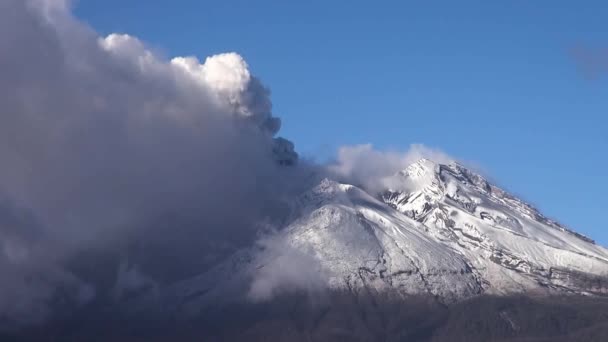 Volcán Calbuco Liberando Cenizas Tras Erupción Ensenada Puerto Montt Chile — Vídeos de Stock
