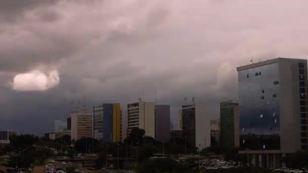 Timelapse Brasilia Brazil Rainy Day — Stock video