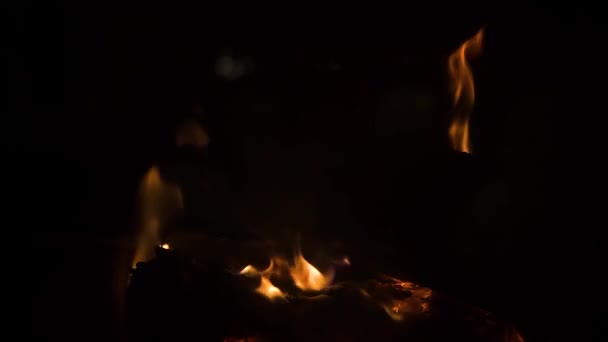 Şömine Ateşi Biraz Odun Yakıyor — Stok video