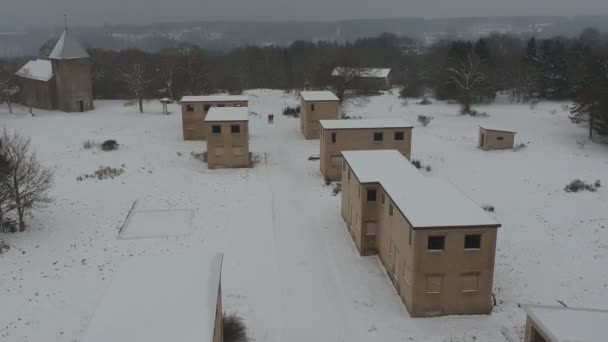 Een Dorp Wollseifen Genaamd Werd Tweede Wereldoorlog Verlaten Door Bouw — Stockvideo