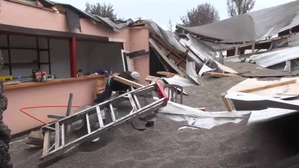 Uma Paisagem Cinzas Após Erupção Vulcão Calbuco Ensenada Puerto Montt — Vídeo de Stock