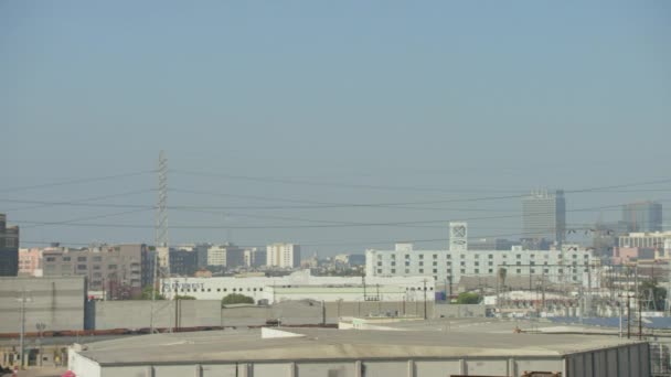 Центрі Лос Анджелеса Знімок Хмарочосами Задньому Плані — стокове відео