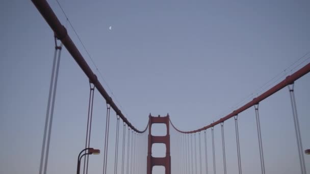 San Francisco Bay Golden Gate Bridge Rano Panoramiczne Szerokie Ujęcie — Wideo stockowe