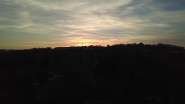 Vue Aérienne Coucher Soleil Sur Exeter Dans Devon — Video