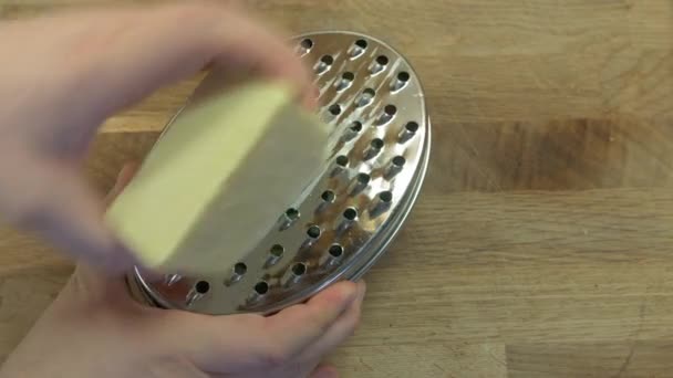 Top View Cheese Grating — Stock Video