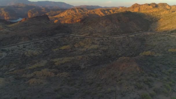 Letecká Nádhera Arizonské Dálnice Pohoří Pouštní Pověry — Stock video