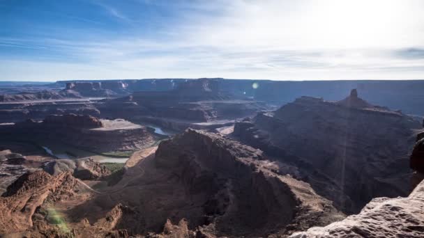 Dag Tijdspanne Met Wolkenbewegingen Schaduwen Betoverende Utah Vallei Uitkijkpunt — Stockvideo