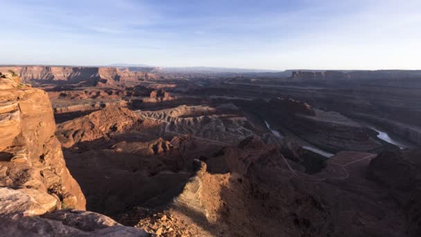 Incrível Sunset Casting Movendo Sombra Através Mesmerizante Vista Vale Utah — Vídeo de Stock