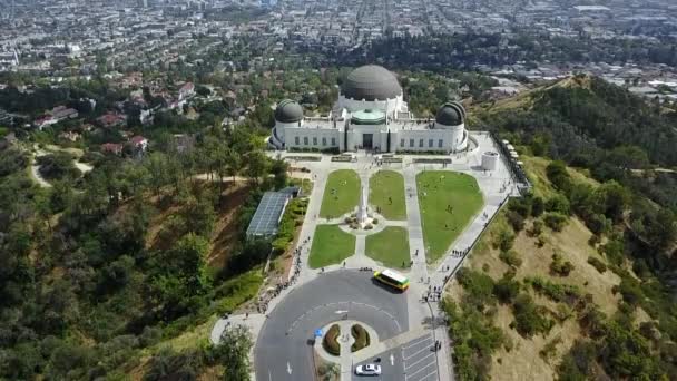 Drohnenaufnahmen Des Griffith Observatoriums — Stockvideo