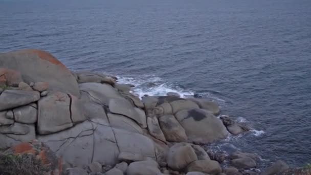 Onde Della Riva Del Mare Che Colpiscono Isola Del Sud — Video Stock