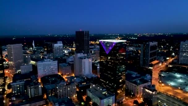 Filmagem Noite Aérea Atlanta — Vídeo de Stock