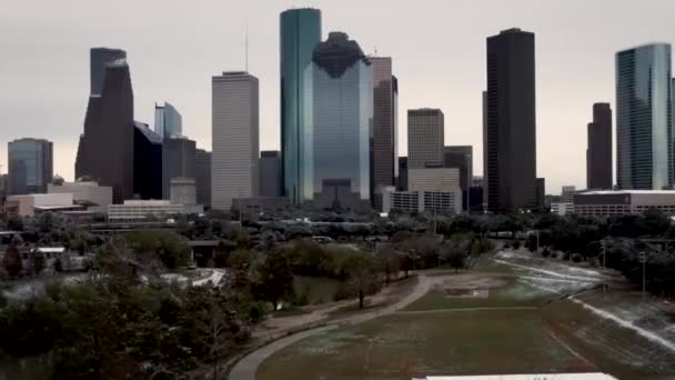 Houston Texas Skyline Invernale Riprese Diurne — Video Stock