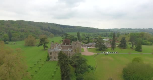 Hampton Court Castle Herefordshire Inggris Rekaman Udara Dari Hampton Court — Stok Video