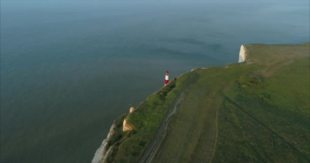 Beachy Head Drone Avslöjar Fyr — Stockvideo