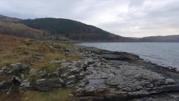 Filmagem Aérea Costa Oeste Escócia Perto Oban Reino Unido — Vídeo de Stock