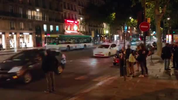 Timelapse Santo Germain Rua Noite — Vídeo de Stock