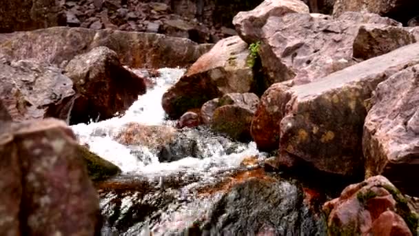 Поток Воды Njupeskr Даларне Швеция — стоковое видео