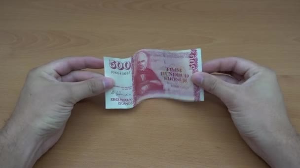 Geld Handen Close Uitzicht — Stockvideo