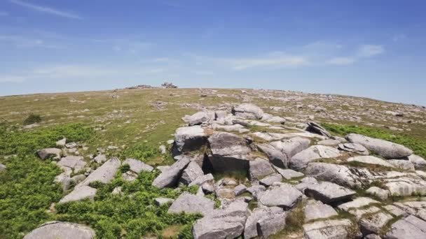 Повільний Обліт Верхів Граніту Дартмурі Англія — стокове відео