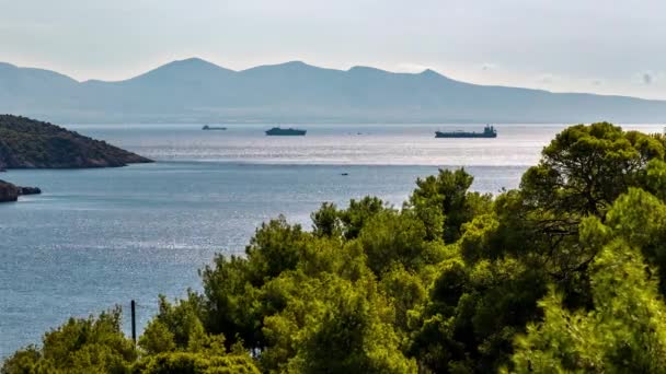 Timelapse Salamina Island Saronic Gulf Greece — Stock Video