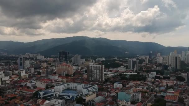 Aerial View Beautiful George Town Penang Island Malaysia — Stock Video