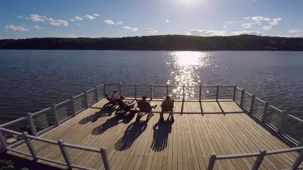 Ariel Záběr Řeku Hudson Letním Období — Stock video