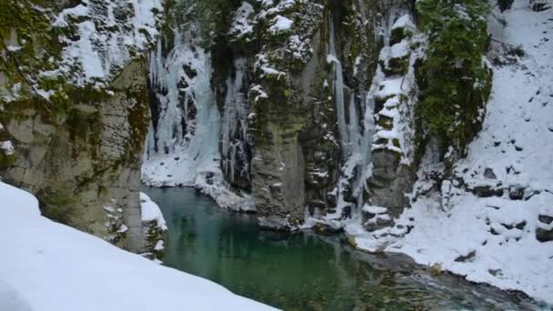 Fluir Cañón Durante Invierno — Vídeos de Stock