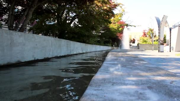 Aufnahmen Eines Städtischen Wasserparks Mit Bach Und Springbrunnen Hintergrund 1920 — Stockvideo