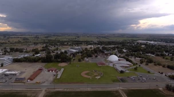 Vista Aérea Campo Béisbol Tomado Por Dron — Vídeos de Stock