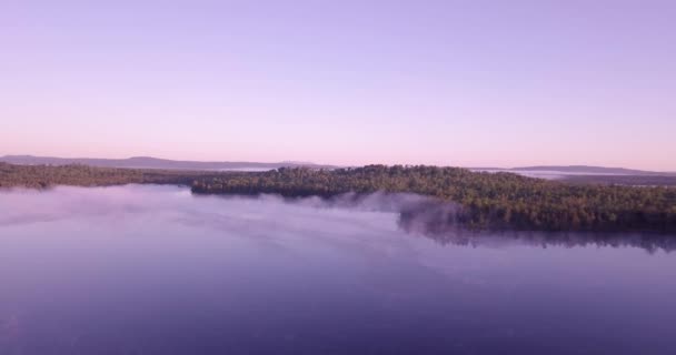 Kühler Sommersonnenaufgang Nördlichen Maine Mit Etwas Killernebel Und Farben Rund — Stockvideo