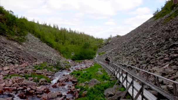 Corriente Agua Njupeskr Dalarna Suecia — Vídeo de stock