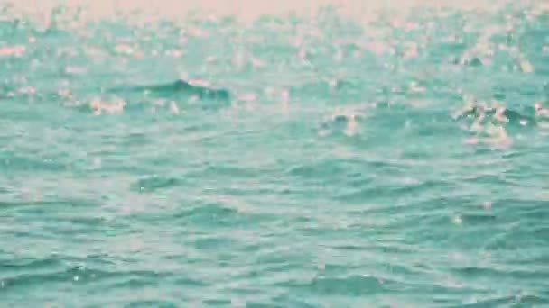 蓝水与波浪的夹击 — 图库视频影像
