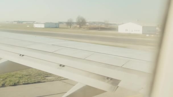 Кліп Злітно Посадкової Смуги Аеропорту Видно Погляду Пасажира Під Час — стокове відео