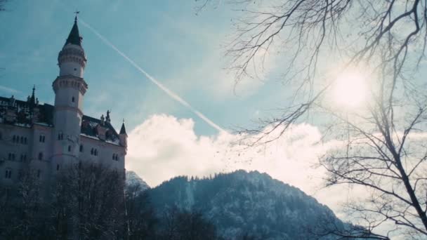 Klip Zewnątrz Średniowiecznego Zamku Alpach — Wideo stockowe